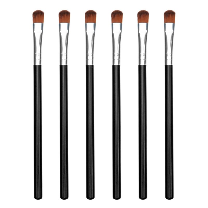 Quacc 6 PCS Little Make up Eyeshadow Brushes with Soft Synthetic Hairs, Flat Rounded Concealer Brush Eye Shadow Blending Brush for Concealer, Eyeshadow, Lipstick - Image 1
